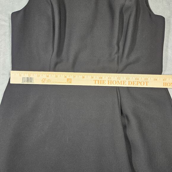 Talbots Dress Womens 10 Minimalist Black Sleeveless Knee Length Office Ruffle - Picture 11 of 12